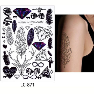 TATO TEMPORER STIKER Seri LC-871 DIAMOND uk 21x15cm tahan 2-4 hari TATO BASIC