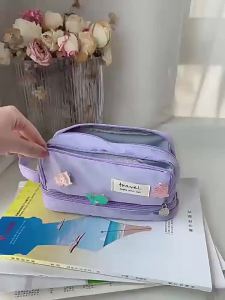 Kuromi Large Capacity Pencil Case for Middle and Primary School Students Double-layer Multi-functional Pencil Stationery Wholesale Fresh Style