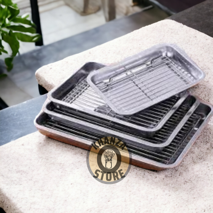 set nampan cooling rack stainless steel peniris saringan minyak gorengan  makanan anti karat Lazada Indonesia