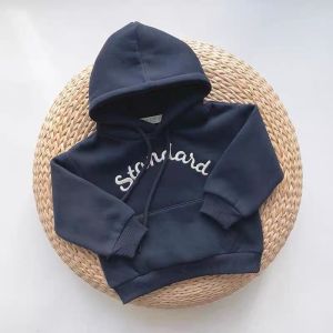 เสื้อกันหนาวแขนยาว แบบมีฮู้ด เสื้อแขนยาวเด็กผู้ชาย แขนยาว ผ้าฝ้าย สวมใส่สบาย เนื้อผ้านุ่มนิ่ม