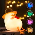 Cute Kids Happy Duck Night Light USB Rechargeable Lamp Silicone Pating Lamp Color Changing for Baby Bedside Room Home Decor Gift duck night lamp. 
