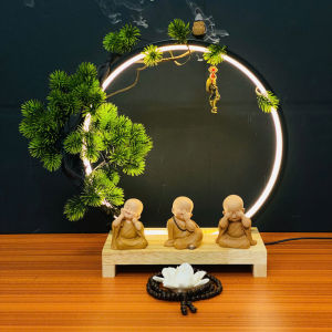 [TẶNG KÈM HỘP NỤ TRẦM] Thác Khói Trầm Hương Tiểu Hòa Thượng Kết Hợp Đài Sen Tịnh An Deco Qùa Tặng.