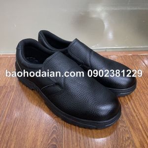 Giày bảo hộ da xỏ đen mũi đế thép chống hóa chất KCEP KX015