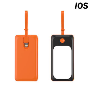 SUTU Mini Powerbank dengan lampu 5000mAh Kabel Type-C & iOS/ 10000mAh Portable Power Bank Emergency Charge Power Bank Built-in lampu LED Untuk Xiaomi HUAWEI Samsung iOS Ori