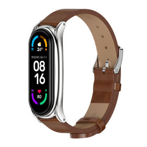 MIJOBS Mi Smart Band 8 Strap for Xiaomi Mi Band 5 / Mi Band 6 / Mi Band 8 9 / Mi Band 7 / mi smart band 6 Wristbands for Mi Band 4 Bracelet PU Leather Wrist Strap Watch Band for Mi Band 3 NFC Global Version Smart Band 8 7 Accessories