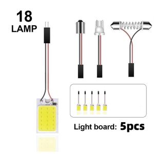 KEBETEME 5/10/15 PCS C5W Car LED Lights Panel 18/24/36/48 SMD T10 BA9s 12V COB Lamp Bulb Car Dome Light Reading Lights Auto Interior Accessories
