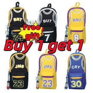 Buy 1 get 1 Basketball Large-capacitystudent pencil case stationery bagbasketball creative pencil