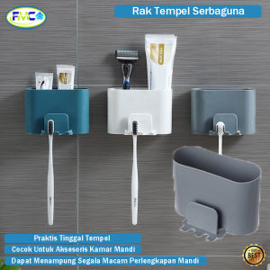 Tempat Sikat Gigi Odol Rak Kamar Mandi Tempel Serbaguna Rak Sikat Gigi Bahan Plastik Berkualitas
