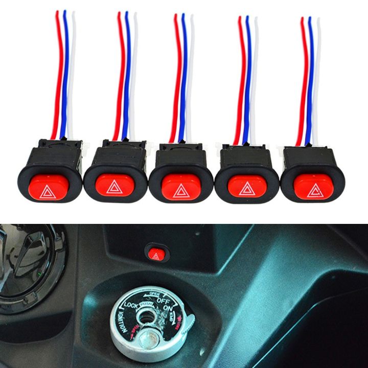 automalls Motorcycle Switch Hazard Light Switch Button Double Flash ...