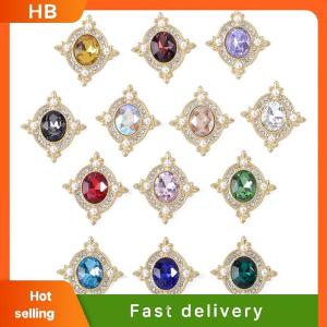 HB 21x24mm Metal Flatback Rhinestone Buttons Shoes Clothing Ornaments Handmade DIY Jewelry Accessories