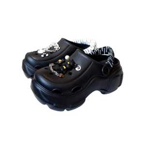 Sandal Baim Wanita Jibbitz Cantik Rantai Boneka Tebal 2 Warna - 8099 36/41