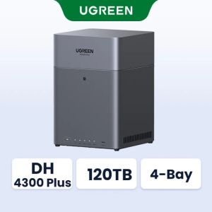 UGREEN NASync DH4300 Plus 4-Bay Desktop NAS Support Capacity 120TB (Diskless) Remote Access AI Photo Album Beginner Friendly System 8GB LPDDR4X RAM 2.5GbE 4K HDMI Network Attached Storage