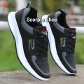 S54 Sepatu olahraga pria cowok cowo sekolah sport lari murah hitam putih. 
