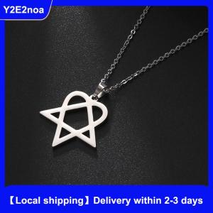 【Local shipping】 Classic simple Heartagram Star Heart Stainless Steel Pendant Necklace jewelry