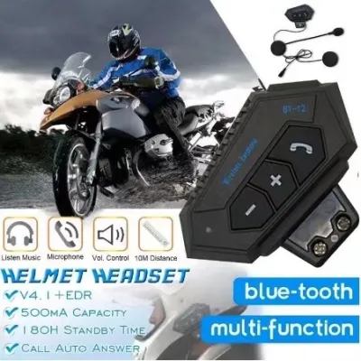 BT12 Headset bluetooth helm Motorcycle Speakers bluetooth interphone Helm speaker sepeda motor headset bluetooth Headset helm Waterproof Anti hujan deras