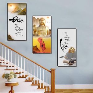 [Mẫu Mới Nhiều Mẫu Tranh tráng gương Phúc Lộc Thọ treo cầu thang treo phòng khách tranh treo phòng thờ tranh tráng gương treo Tết