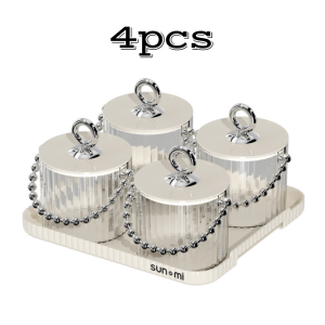 Aesthetic Storage Jar Set with Tray Candy Nuts Chocolate Dried Fruits Container Home Snacks Organizer
