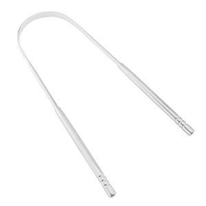 Tongue Scraper Stainless Steel Medical Grade Reusable Tongue Brush Cleaning Scraper Oral Care Fresh Breath Improve Oral Hygiene Tongue Cleaner Tools
