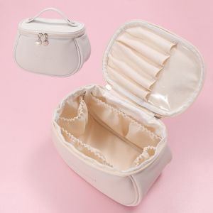OMQAIO Waterproof Organizer Case Outdoor Wash Pouch Travel Storage Bag PU Leather Makeup Brush Bag Cosmetic Cases Storage Bag Storage Toiletry Bag Makeup Bags Cosmetic Bag