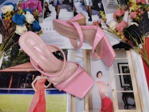 Korean Block-Heel Closed Sandals Heels Shoes  3inch  (quality shoes) 2023.9.10