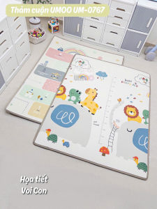 Thảm xốp XPE phủ silicone cao cấp Umoo an toàn cho bé gấp gọn dày 1CM - YoYoBaby