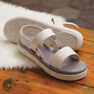 Nes Official Store Camou Sandal Wanita Trendy Ariana Putih White Kualitas Premium Nyaman Dipakai