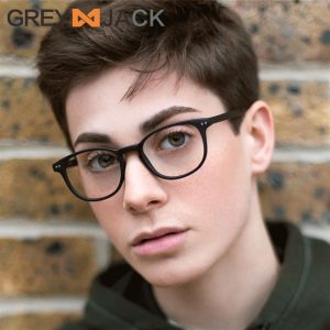 Grey Jack Frame Kacamata Antiradiasi BlueRay TR90 Korean Style Oval Fashion Pria dan Wanita Terbaru 1208