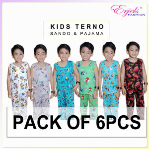 Pack of 6pcs KIDS TERNO Sando and Pajama Sleepwear for Kids Cotton Spandex KSP