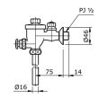 TOTO Urinal Flush Valve Straight Pipe T60P. 
