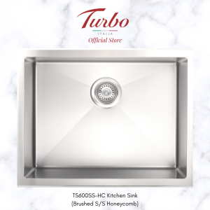 Turbo Italia TS600SS/BK Honeycomb SUS304 Stainless Steel Kitchen Sink