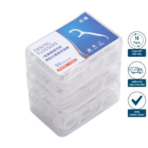 (HỎA TỐC) - Hộp 50 Tăm Chỉ Nha Khoa Chăm Sóc Răng Miệng (Xanh Dương) - Tăm Xỉa Răng Không Gây Đau Nướu Làm Sạch Kẽ Răng