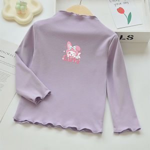 Christmas gifts Halloween Sanrio Kids Long Sleeved Base Shirt Spring Autumn New Melody Cartoon Kawaii T-Shirt Tops Korean Version Fashion Girls Clothing