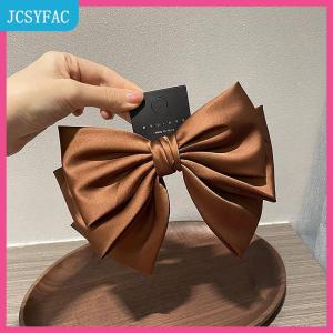 JCSYFAC Thanh lịch Bow Ribbon tóc Clip thời trang đơn giản rắn satin mùa xuân Clip tóc pin Retro Headband với clip cô gái Phụ kiện tóc