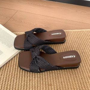 [Free Shipping] Retro Sandals For Women 2026 Summer New Collection Beach Wedge Sandals Floral Print Slip-On Style For Outdoor Wear