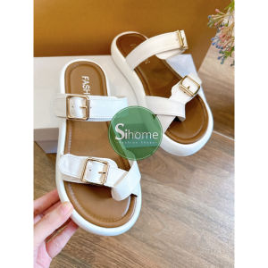 Dép nữ xỏ ngón hottrend phối khóa đế bằng siêu nhẹ cao 3PH (Chân to tăng size)