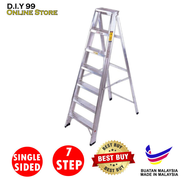 TG Ladder 7 STEP SINGLE SIDED ALUMINIUM LADDER / Tangga Aluminium 7 ...