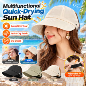 Sun Hat Visor Hat Womens Summer Open Top Multifunctional Quick Dry UV Protection Face Cover Outdoor Sports Hat