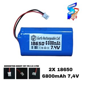 Batrai Speaker / Baterai Elektronik Lainnya 2X 18650 6800mAh 74V Soket JST PH 2.0 2 PIN