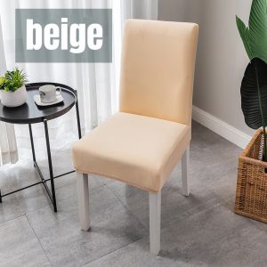 Super Thick Elastic Plain Color Chair Cover Stretch Chair Seat Covers for Dining Room Anti-Dirty