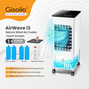Giselle Digital Powerful 3 Speed Adjustment Air Cooler Portable Cooling Fan w. Remote Control - KEA0405DG