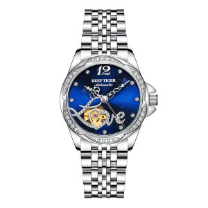 (OFFICIAL 3 Yrs WARRANTY) Reef Tiger/RT Top Brand Luxury Flower Diamond Women Steel Bracelet Automatic Relogio Feminino RGA1583