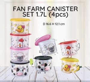 Tupperware Fab Farm Canister Set (4) 1.7L