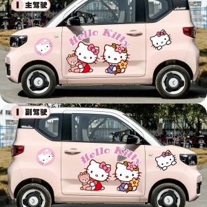 Nhãn dán ô tô HelloKitty phụ kiện trang trí Mini Wuling chống nắng
