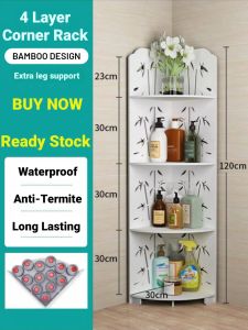 Waterproof Rak Toilet Bathroom Corner Rack Bathroom Rack Toilet Rack Rak Bilik Mandi Rak Bilik Air Mandi Bathroom Shelf