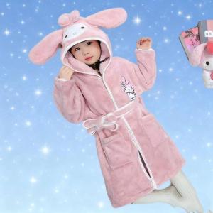Christmas Gift Halloween Sanrio Girls Pajamas Kuromi Hello Kitty Autumn Winter New Kawaii Cartoon Thick Warm Home Clothes Child Fashion Sweet Bathrobe