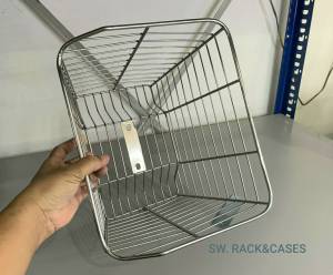 ดรีมชุปเปอร์ ตะกร้าหน้า 31.5x27x24cm วัสดุเหล็กหนาชุบโครเมียมเงา ตรงรุ่น แถมน็อตพร้อมอุปกรณ์ ราคาด้วยตะกร้าหน้า 31.5x27x24cm
