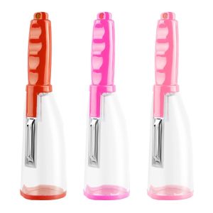 Remove Peel Knife Storage Peeler with Trash Handy Vegetable Peeler  Fruit Scraping Peel Graters Fast带收纳盒储存式削皮刀