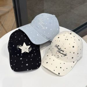 UNIITY 55cm to 59cm Head Circumference Star Dot Baseball Cap Adjustable Face Slimming Casual Couple Hat Fashion Soft Top Cotton Peaked Cap For Women