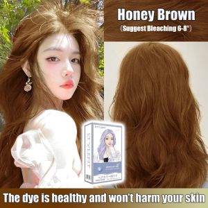 STYLE FIT 100ml Hair Dye and 100ml Oxidant 1 Set Hair Color Milk Tea Ash with Compete Tools