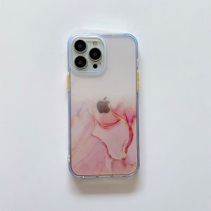 Flowing Gold Marble Transparent PC+TPU iPhone Case for iPhone 14 13 12 Pro ProMax 11 11ProMax X XS XR XSmax 7 8 7Plus 8Plus SE 2020 iPhone Casing Cover